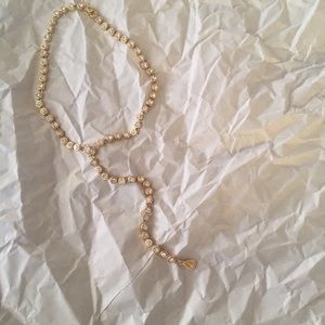 gold rhinestone drop necklace